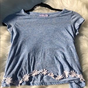 Blue floral crop top